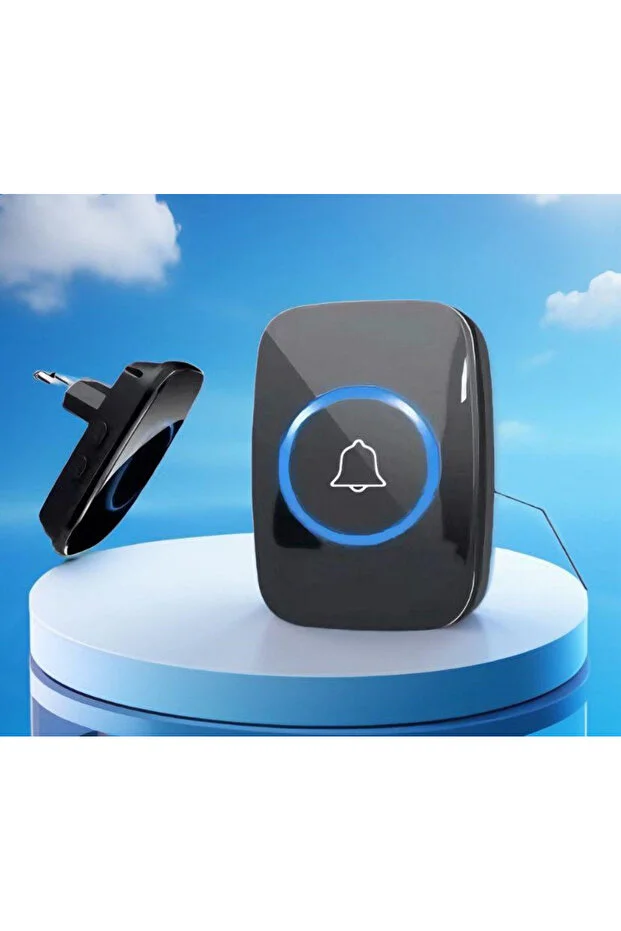 Kablosuz Kumandalı Kapı Zili Led Işıklı 60 Melodi 300 Metre Mesafe Ev Ofis Depo